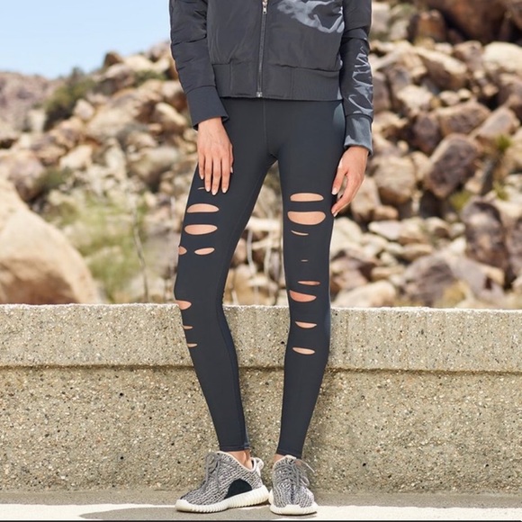 Alo High Waisted Ripped Warrior Legging - Picture 1 of 4